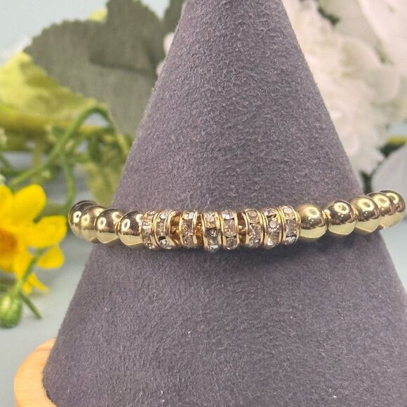 Gold Crystal Bolo Bracelet with Adjustable Chain NWOT - Picture 4 of 6